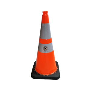 28” Orange Traffic Cone - 7 Lbs - Double reflective collars - High Visibility for Road & Construction Use